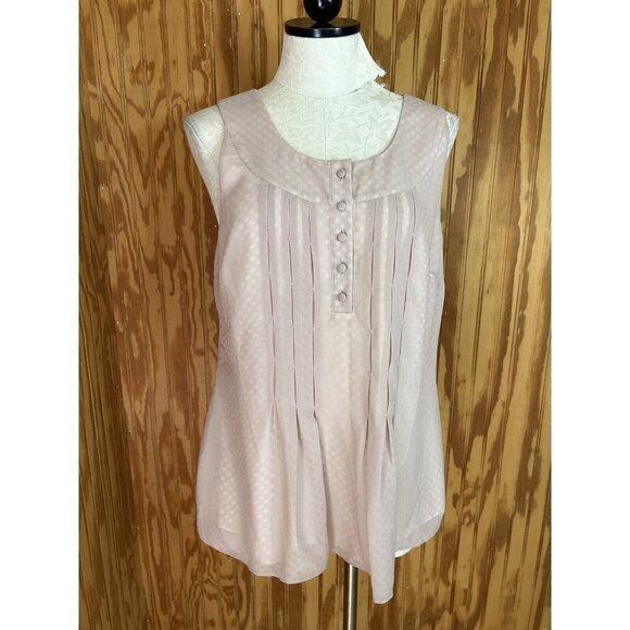 Soft Surroundings Dark Pink Blush Sleeveless Tank Blouse PETITE Small Buttons - Picture 1 of 8